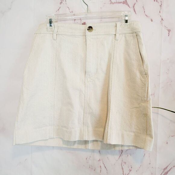 Madewell ivory cream color A line mini skirt with stretch! - Picture 2 of 6